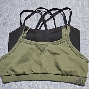 Savage X Fenty Olive and Black Sports Bra Set